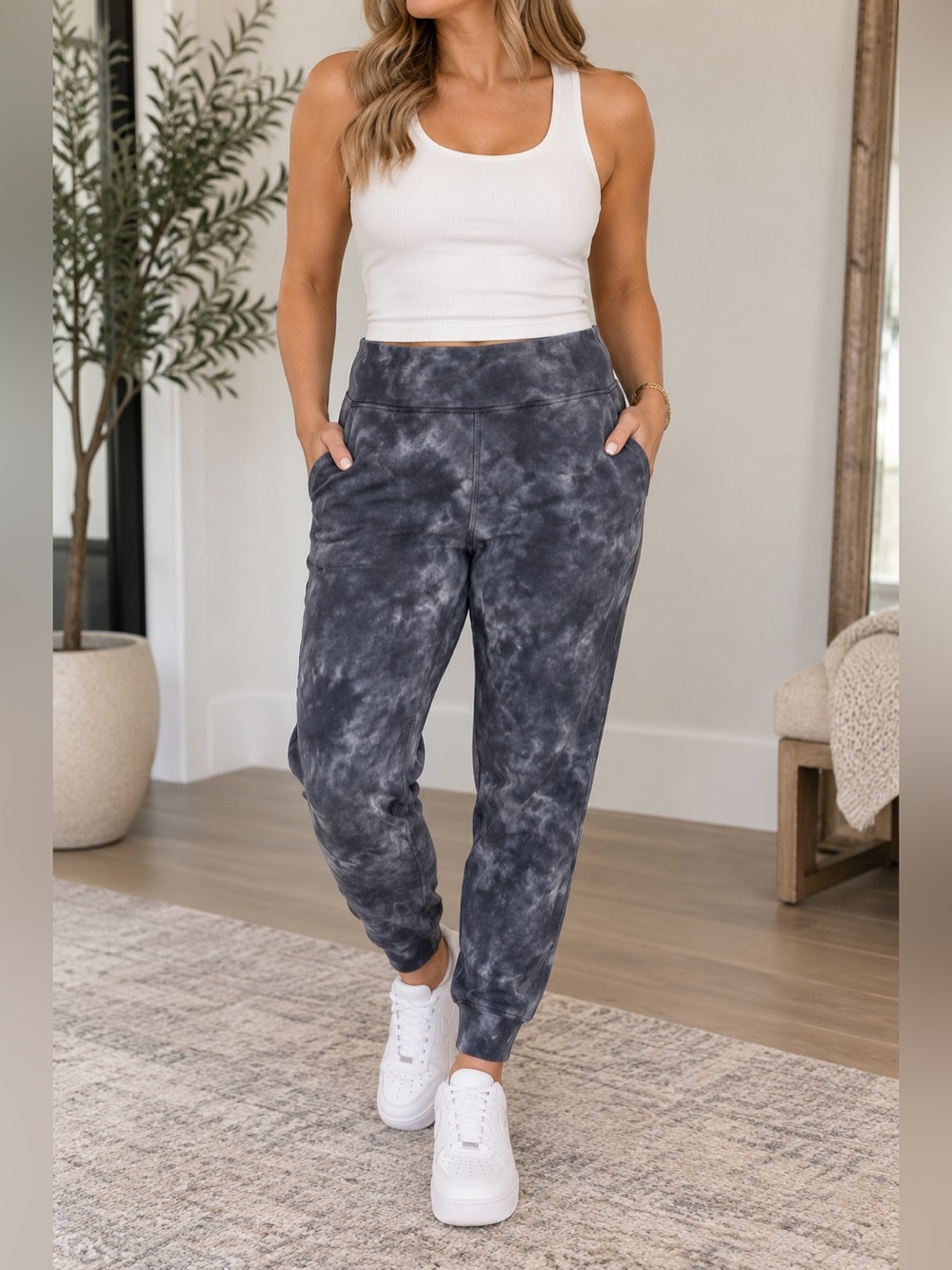 Lululemon Align High Rise Tie Dye Joggers Gray Black Size 16